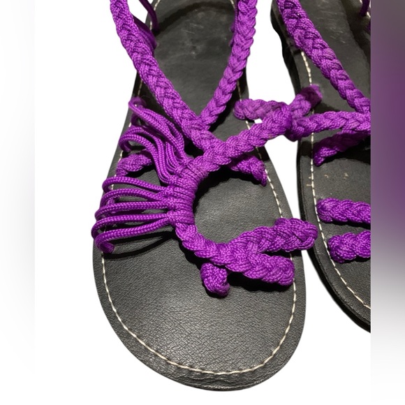 Everelax Strappy Purple Rope Sandals – Size 10 (Worn Once!) - Picture 6 of 7